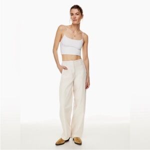 Aritzia Wilfred Free High Waist Khaki Straight Leg Pants